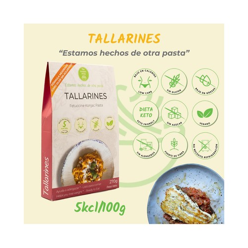 THE KONJAC SHOP Tallarines de konjac, que ayudan a adelgazar, listos para comer 270 g.