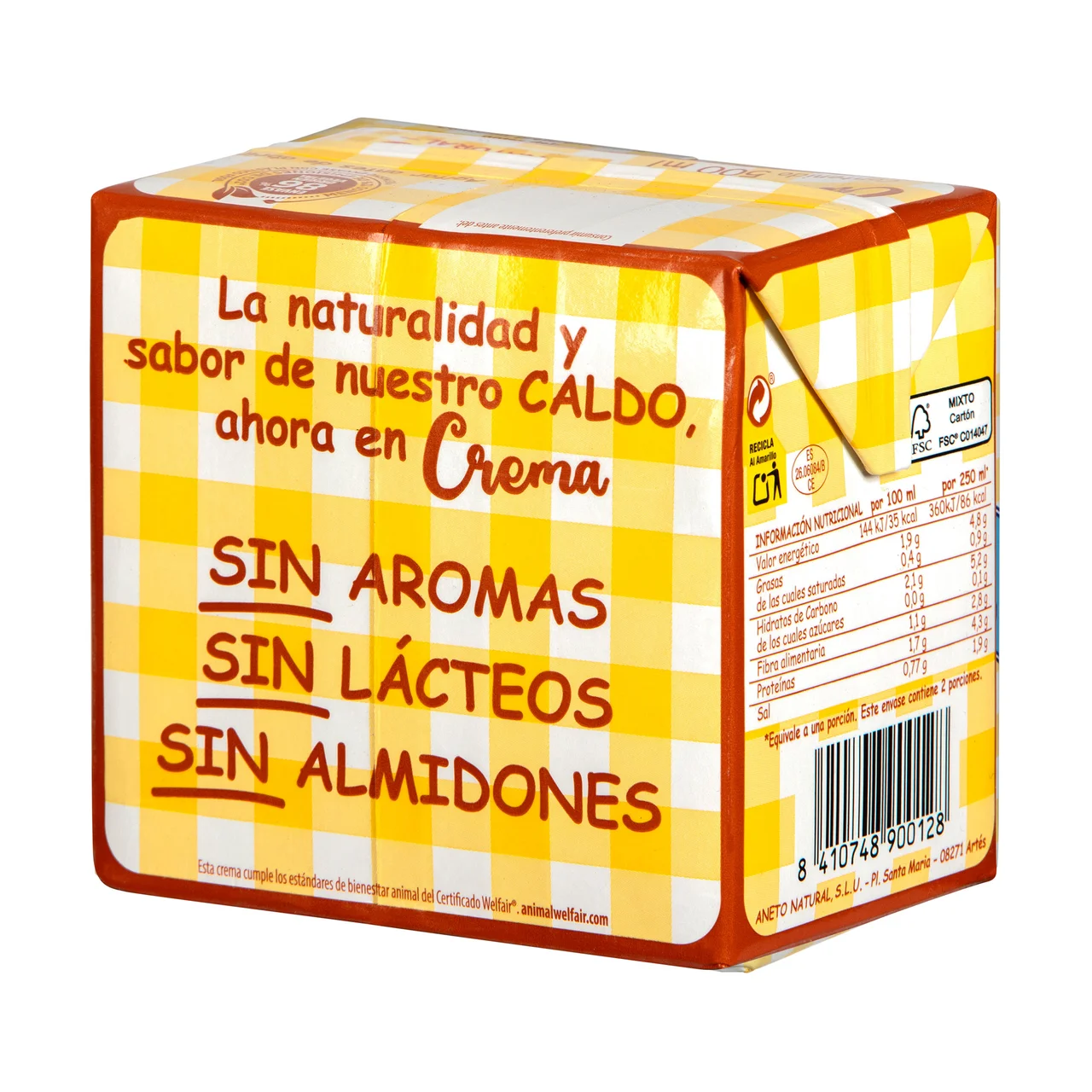 Crema natural pollo asado con verduras 500 g.