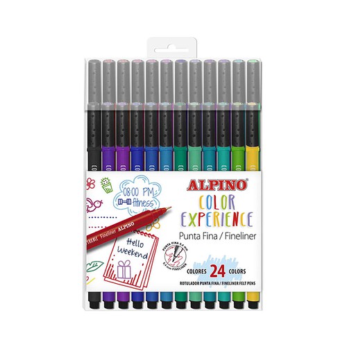 Caja de 24 rotuladores  fine liner Color Experience, ALPINO.
