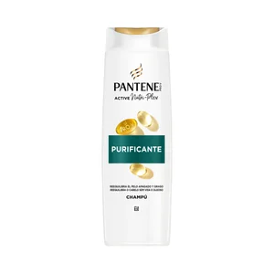 Pantene Pro-v Purificante Champú con antioxidantes para cabellos grasos o apagados 250 ml.