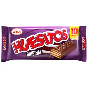 HUESITOS Barritas de barquillo cubierto de chocolate 10 uds. 200 g.