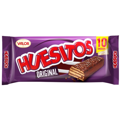 Barritas de barquillo cubierto de chocolate HUESITOS 10 uds. 200 g.