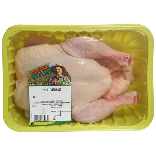 MATISA Bandeja de pollo entero, limpio y con piel.