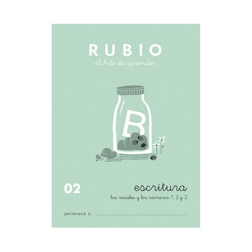 Lengua, Escritura 02, Las vocales y los números 1,2 y 3, 3-4 años RUBIO.