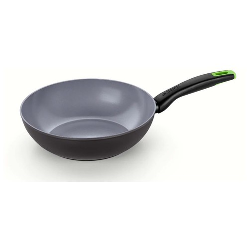 Wok 28cm, aluminio forjado, antiadherente cerámico, apta para inducción, MONIX Eco Nature.