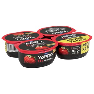 Imagen de YOPRO de Danone Leche fermentada desnatada con fresa y alto contenido en proteina 4 x 120 g.