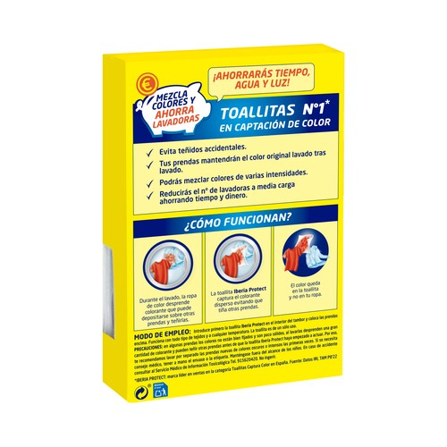 IBERIA Protect Toallitas antidecoloración para lavadoras 15 uds.