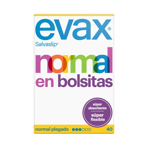 EVAX Salvaslips normal, plegados y en bolsitas individuales EVAX 40 uds.