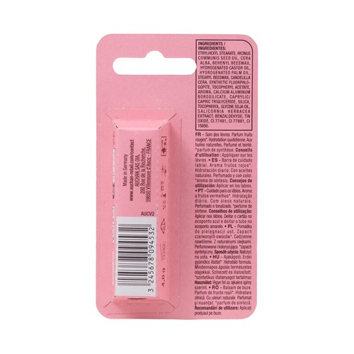 COSMIA Protector labial hidratante, con sabor a frutos rojos, para todo tipo de labios.
