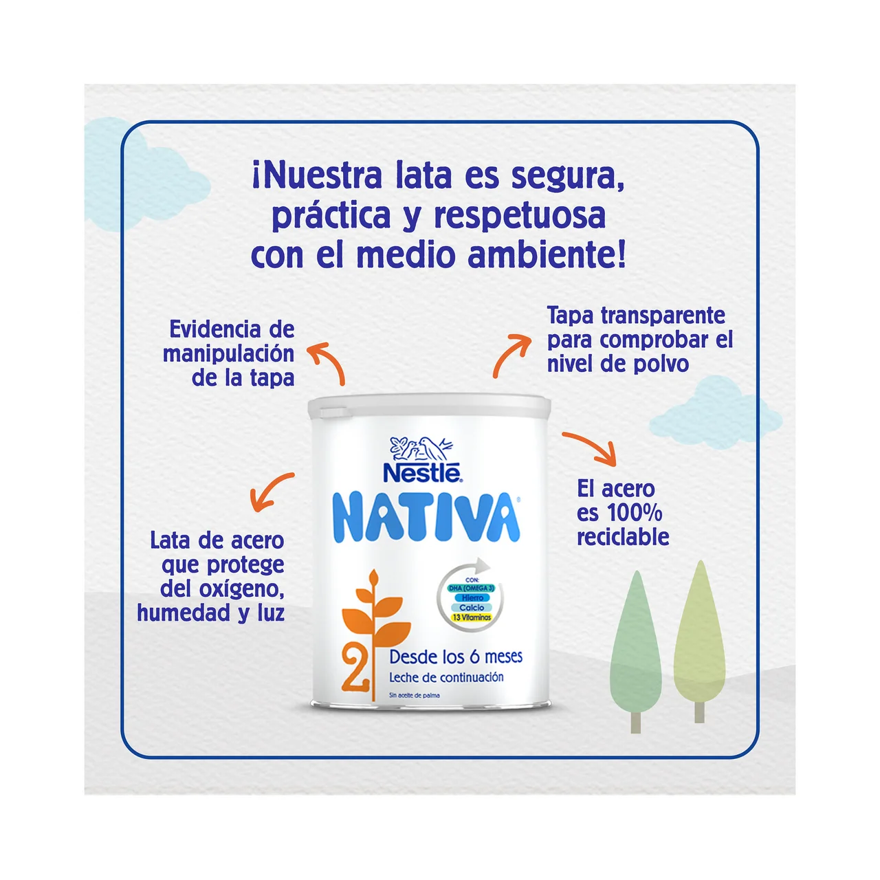 2 de Nestlé Leche (2) de continuación a partir de los 6 meses 800 g.