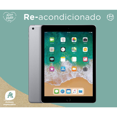 APPLE iPad 2017 Space Grey (5.ª gen) REACONDICIONADO, pantalla retina 24,64cm (9,7), 128GB, Chip A9, 8 Mpx, iPadOS 11.