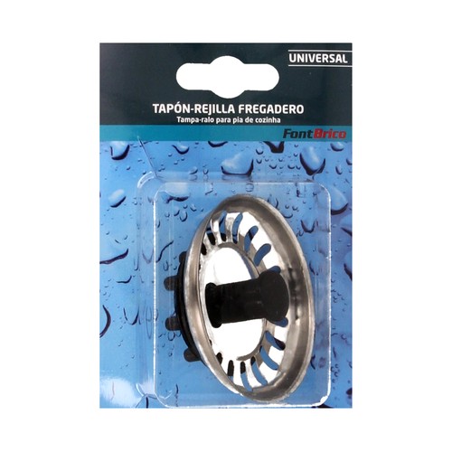 Tapón de acero inoxidable para uso en fregaderos, FONTBRICO