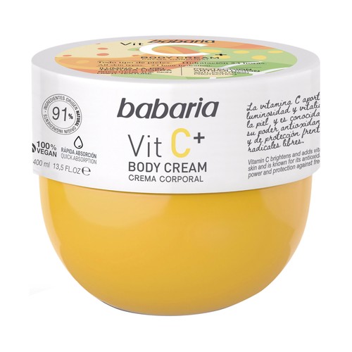 BABARIA Crema coporal con vitamina C, para todo tipo de pieles 400 ml.