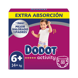 DODOT Pañal talla 6+ para bebés de + de 14 kilogramos DODOT Activity 88 uds.