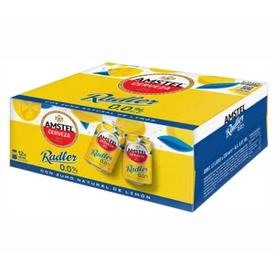 AMSTEL RADLER Cervezas con zumo natural de limón y 0,0 % alcohol pack 12 uds. x 33 cl.
