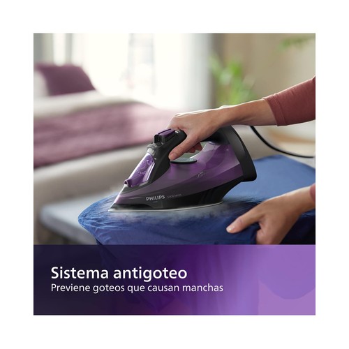 Plancha de vapor PHILIPS  DST5040/80, suela SteamGlide Plus, potencia 2600W.