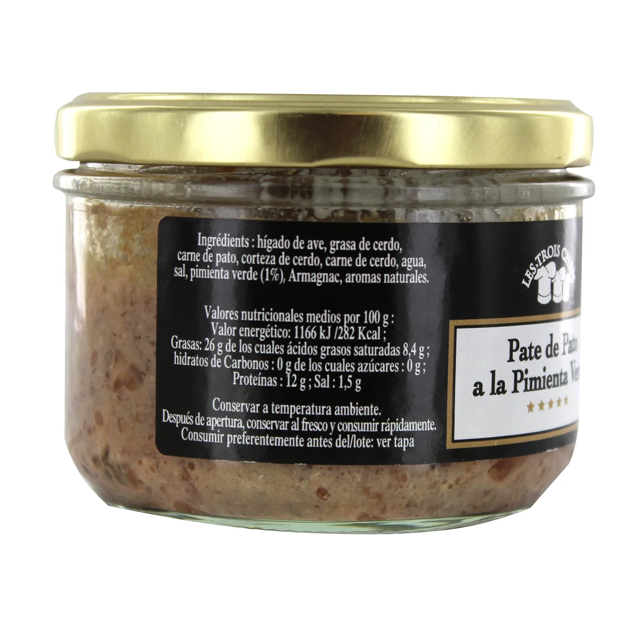 Paté de pato a la pimienta verde 180 g.