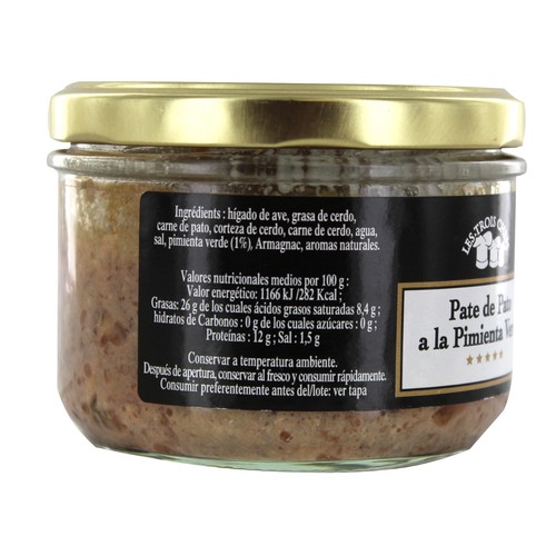 LES TROIS CHEFS Paté de pato a la pimienta verde 180 g.