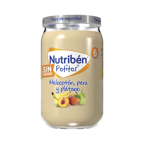 NUTRIBÉN Potitos® de fruta (melocotón, pera y plátano), a partir de 6 meses 235 g.