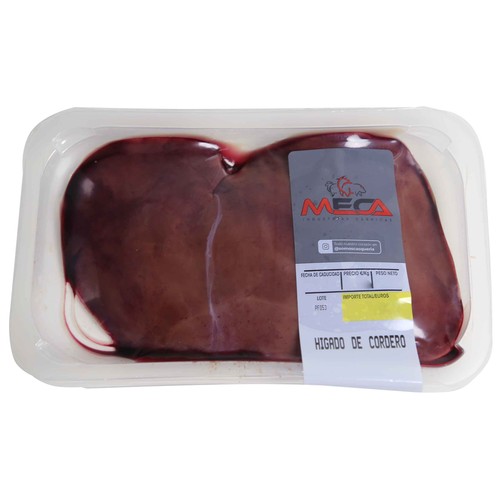 Bandeja con higado de cordero entero MECA
