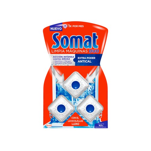 Limpia màquinas para lavavajillas solido SOMAT 3 uds. 20 g.