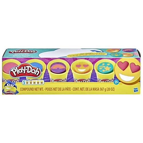 Pack con 5 botes de pasta moldear, pastilina de diferentes colores PLAY-DOH.