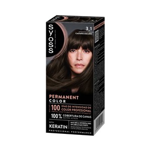 Imagen de SYOSS tono 3_1 Castaño oscuro Coloración capilar permanente con keratina.