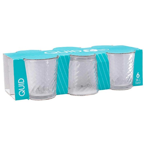 Set 6 Vasos Bajos de Vidrio 26cl Twist, QUID