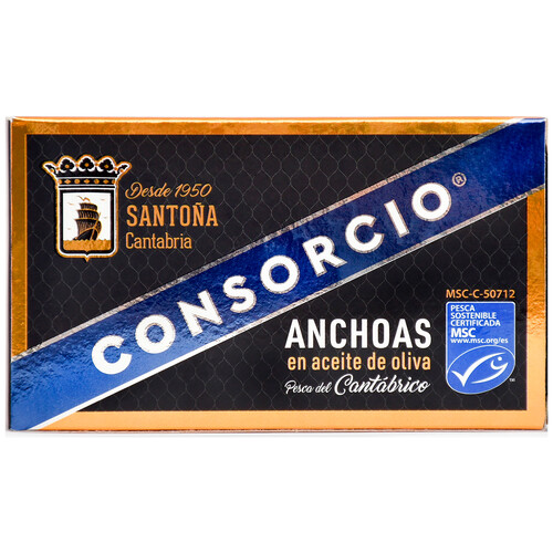 Anchoa cantábrico en aceite de oliva serie oro CONSORCIO 53 gr.