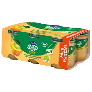 Hero Solo Bio Tarrito de Frutas y Hortalizas (pera, Manzana y Zanahoria), Ecológicas Partir de 4 Meses 6 X 120 G. 720 G