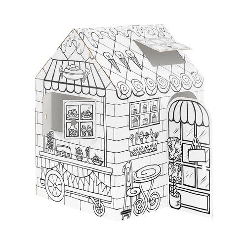 Casita de cartón  para pintar. FELLOWES
