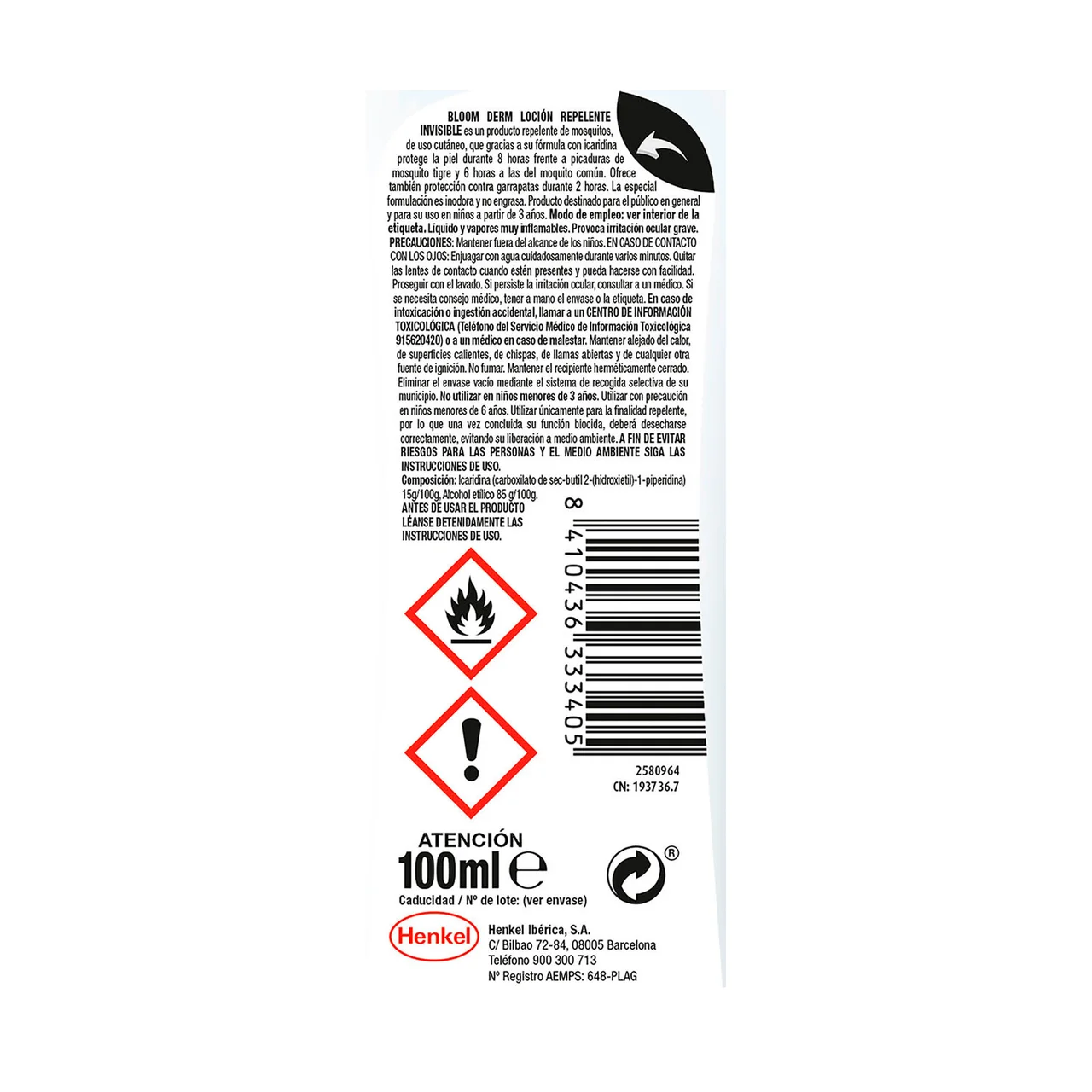 Repelente loción especial mosquito común y tigre 100 ml.