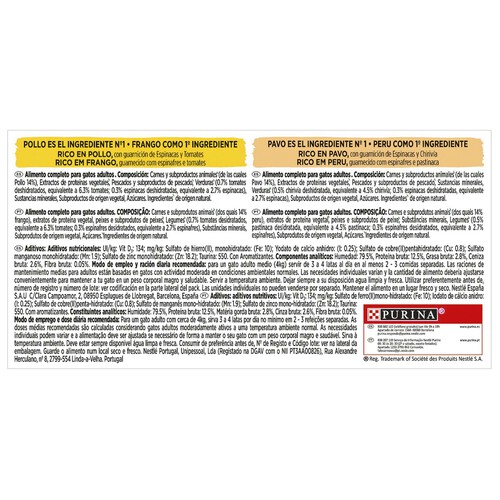 PURINA GOURMET Alimento húmedo para gatos PURINA GOURMET 4 uds. x 85 g.