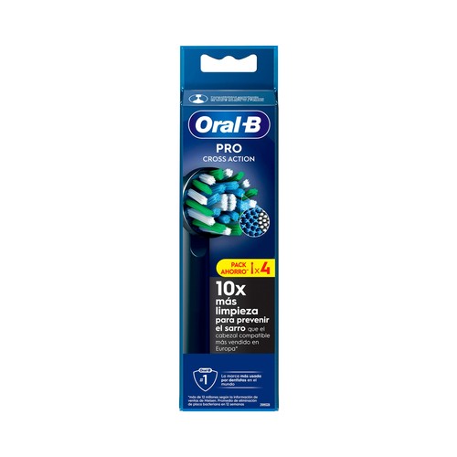 ORAL-B Pro cross action Cabezales de recambio, para cepillo de dientes eléctrico 4 uds.
