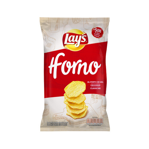 Patatas horneadas onduladas al punto de sal LAY'S IL FORNO bolsa de 150 g.