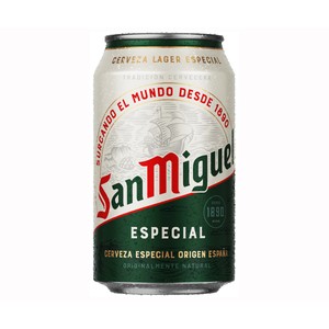 SAN MIGUEL Cerveza rubia de sabor fresco y de ligero amargor lata 33 cl.