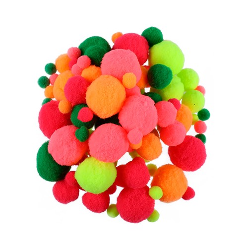 100 pompones para personalizar, surtido de colores de moda, ALCAMPO.