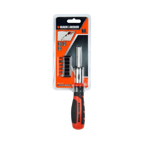 Destornillador de carraca con 6 puntas, BLACK + DECKER BDHT0-62129.
