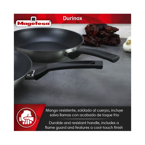 Sartén Pir Inox de 18 cm, de acero inoxidable especial para inducción, MAGEFESA