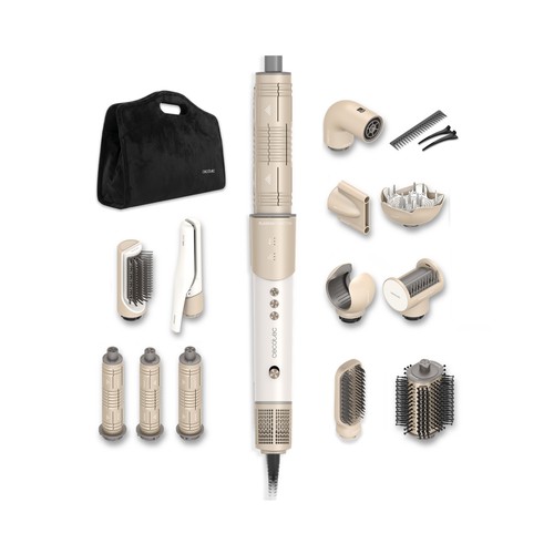 Moldeador CECOTEC Airglisse 16 en 1 champagne, aire caliente, 16 accesorios, 3 velocidades