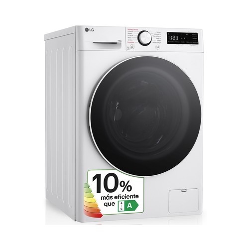 Lavadora LG F4WR6010A0W 10KG, clasificación energética: A, 1400RPM, H: 85cm, A: 60cm, F: 56,5cm.