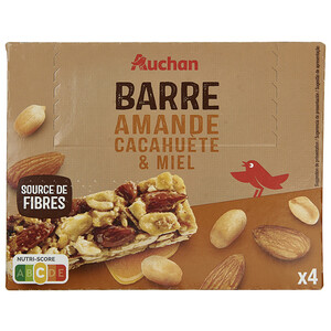 PRODUCTO ALCAMPO Barritas de cereales, almendra, cacahuete y miel 120 g.