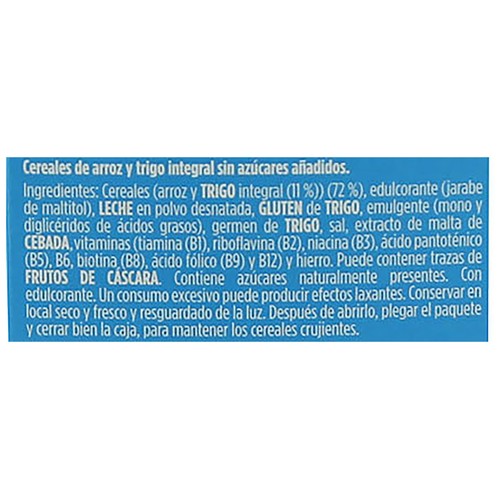 NACIONAL Cereales de lino con copos de arroz y trigo Zero 0% azúcares añadidos 300 g.