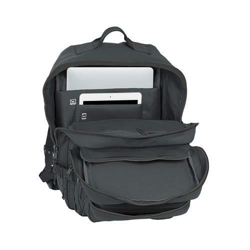 Mochila multibolsillos con departimento para portátil 15,6", color gris, SAFTA.
