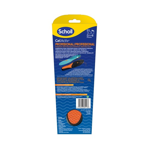 SHOLL Gel activ profesional Plantillas (S C/4) con efecto elástico y amortiguación para la absorción de impactos 2 uds.