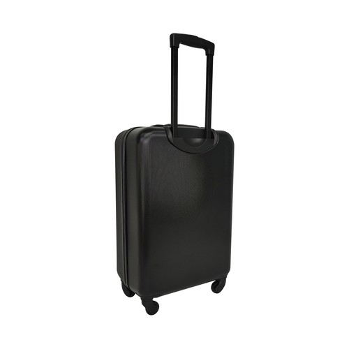 Maleta mediana tipo trolley  rígido 4 ruedas 65cm negro. PULGAR