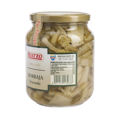 MARZO Borraja troceada al natural frasco de 780 g.