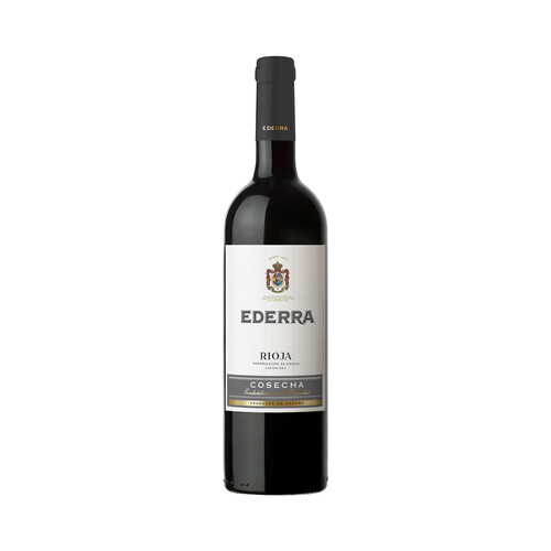 Vino tinto con denominación de origen calificada Rioja EDERRA botella de 75 cl.