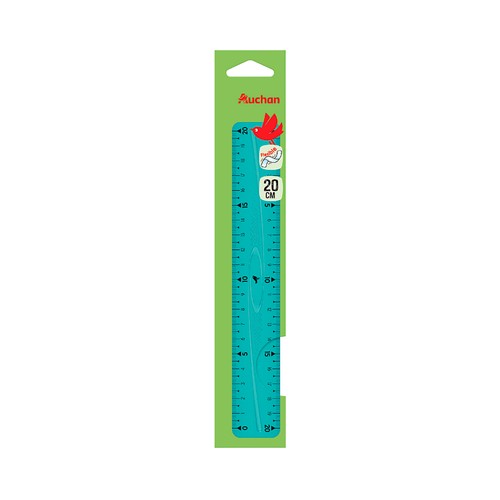 Regla flexible de 20 cm, 3 colores, ALCAMPO.