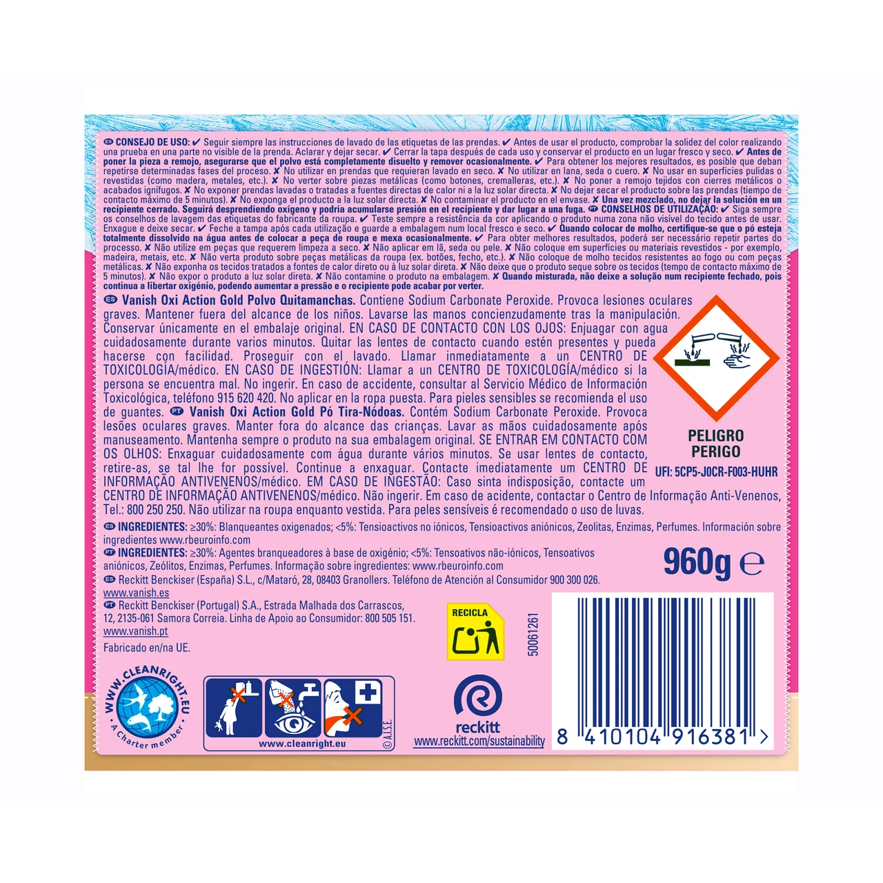 Activador en polvo gold oxi pink 960 gr.
